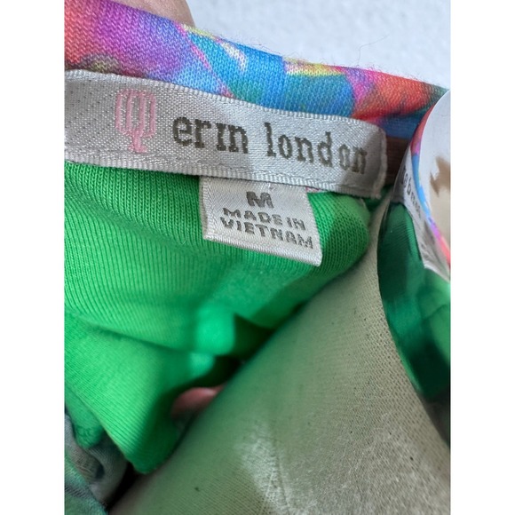 Erin London Multicolor Abstract Tropical Floral Print Long Sleeve Top Size M - Picture 7 of 7